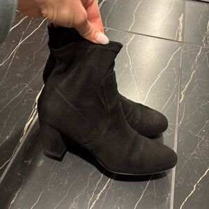 Black Suede Heeled Boots